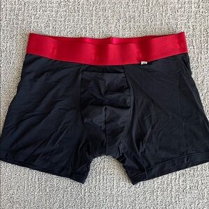 Tommy John Black Boxer Briefs with Vibrant Red Waistband